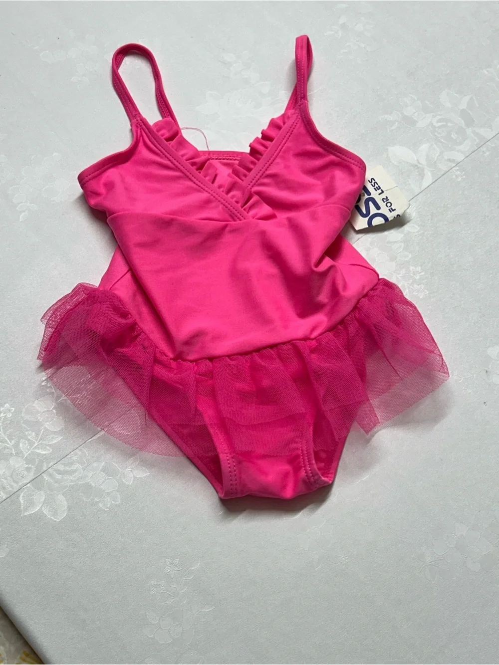 Girls Hot Pink Tutu Swim One-Piece
